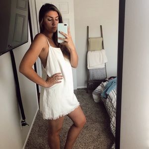 TOBI White Fringe Dress